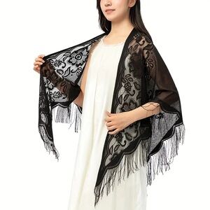 Elegant Black Lace Shawl